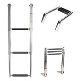 Escada 3 Degraus Aço Inox Barcos Lanchas Veleiro Náutica