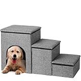 Escada 3 Em 1 Para Pets Gatos E Cachorros Casinha Cama Escadinha Dobrável Rampa Rampinha Subir Sofá Cama Portátil Multifuncional Animal De Estimação Duke Dixie