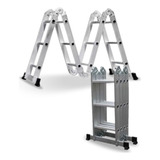 Escada 4x4 Com Plataforma Aço Multifuncional 16 Degraus