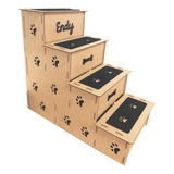 Escada 60cm Pet Gato 4 Degraus Reforçada Sofá Cama Escadinha Cor Mdf Cru