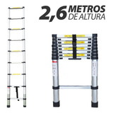 Escada Alumínio Telescópica 8 Degraus 2 6m Starfer