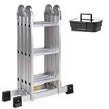 Escada Articulada De Aluminio Multifuncional 4x3 12 Degraus E Handy Box Gratís