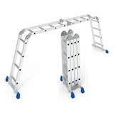 Escada Articulada Multiuso Aluminio 4x4 16 Degraus Mor