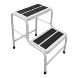 Escada Banqueta Aço 2 Degraus Maca Hospitalar Suporta 120kg