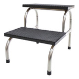 Escada Clínica Tubo 3 4 2 Degraus Inox Piso Mdf