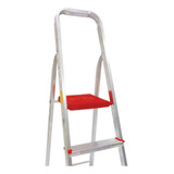 Escada De Alumínio Tesoura 3 Degraus Botafogo Lar Lazer Esc0062 Vermelho