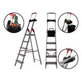 Escada Doméstica Alumínio 5 Degraus Reforçada Alumasa Agrantt 150kg Comfort