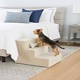 Escada Escadinha Para Pet 3 Degraus Gato E Cachorro Ideal Para Sofá E Cama Espumada Resistente Luxo -com Osso Incluso- Suporta Até 60Kg -Bege- - Jrc Moveis