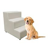 Escada Escadinha Pet Com 3 Degraus Para Cachorro Ou Gato Cor Bege