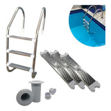 Escada Inox Para Piscina 3 Degraus