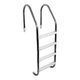 Escada Para Piscina 4 Degraus Abs Sodramar Aço Inox 316