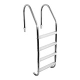 Escada Para Piscina Em Aço Inox Com 4 Degraus Abs Removivel