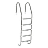 Escada Para Piscina Pooltec 5 Degraus Aço inox Cinza