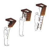 Escada Para Sótão Altura Até 3 5m Abertura Teto 60x140cm