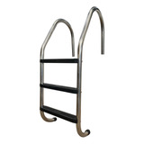 Escada Piscina Inox 3 Degraus Abs Texturizado Emborrachado