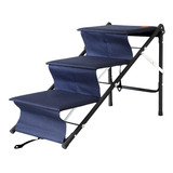 Escada Rampa Para Pets Dobrável Tubline Cor Azul Tamanho Altura 45cm Largura 37cm Profundidade 71cm