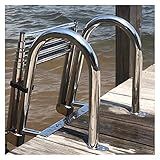 Escada Telescópica De 4 Degraus Para Piscina Barco Pontão Marinho Dobrável De Aço Inoxidável Escada Telescópica Com Degraus Largos E Corrimão