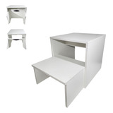 Escadinha Banco Multi 2 Degraus Retrátil Estética Casa Mdf