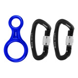 Escalada 35kn Figura 8 Descender 2pcs Mosquetões 25kn D 