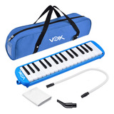 Escaleta De Sopro 32 Teclas C Capa Melodica Infantil Azul