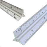 Escalímetro De Metal Régua Triangular 30cm N 1 Escalas