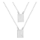 Escapulario De Prata Italiana 925 60 Cm Medalha 10x14 Mm