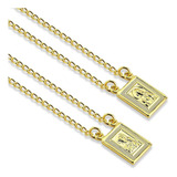 Escapulário Dois Lados Jesus E Maria Banhado A Ouro 750 18k