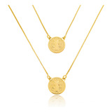 Escapulário Veneziana 60cm São Bento Banhado A Ouro 18k