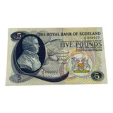Escócia Cédula De 5 Pounds Libra 1966 Rara