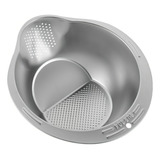 Escorredor De Arroz Aço Inox 2 Escoamentos Macarrão Frutas