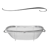 Escorredor De Arroz Inox Macarrão Com Alça Peneira De Pia