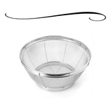 Escorredor De Arroz Inox Macarrão Peneira De Coar 25 X 10cm
