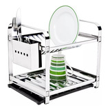 Escorredor De Loucas Inox 12 Pratos Porta Talher E Bandeja