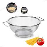 Escorredor De Macarrão Massas Aço Inox 24cm Grande Legumes
