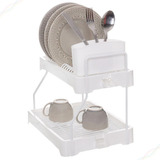 Escorredor De Pratos Louças Aramado Compacto Porta Talher Cor Branco