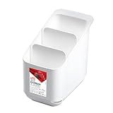 Escorredor De Talheres Plástico Com 3 Divisórias Cor Branco Linha Utti Ordene