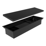 Escorredor Embutido Calha Inox Pint Preto 60cm Úmida Tampa