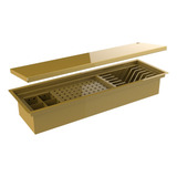 Escorredor Embutido Calha Inox Úmida Dourado 60cm C Tampa
