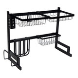 Escorredor Louça Dekor Cozinha Auto Sustentável 66 Cm Modular Luxo Bancada Com Ventosa Porta Facas