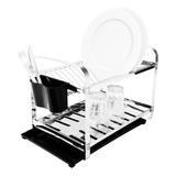 Escorredor Louca Inox 16 Pratos Cozinha Porta Talher Bandeja