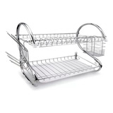 Escorredor Louça Pratos Porta Copos E Talher Aço Inox Duplo