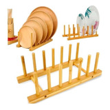 Escorredor Loucas Bambu Suporte Display Porta Pratos Copos