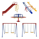 Escorregador 2 Balanços Gira gira Gangorra Playground