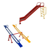 Escorregador Gangorra Brinquedo De Ferro Para Playground