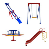Escorregador Gira gira Gangorra 1 Balanço 1 Playground