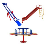 Escorregador Gira Gira Gangorra 2 Brinquedos Playground