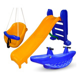 Escorregador Infantil 3 Degraus Gangorra Jacaré Balanço