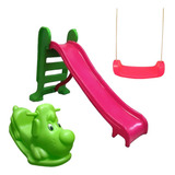 Escorregador Infantil Medio Gangorra Balanço Prancha Brinde