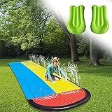 Escorregadores De água Para Crianças E Adultos 480 X 140 Cm Escorregador Aquático Infantil Com 2 Almofadas Infláveis Pista De Corrida Gigante Para Jardim E Piscina De Respingos Brinquedos Aquáticos De Verão