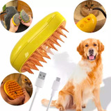 Escova A Vapor 3 Em 1 Elétrica Spray Gatos Cães Tira Pelos